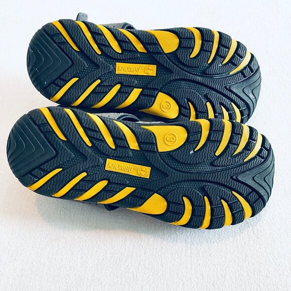 Khombu flexible sport sandal Boy size 3 grey yellow nonslip Velcro quick dry - Picture 5 of 5